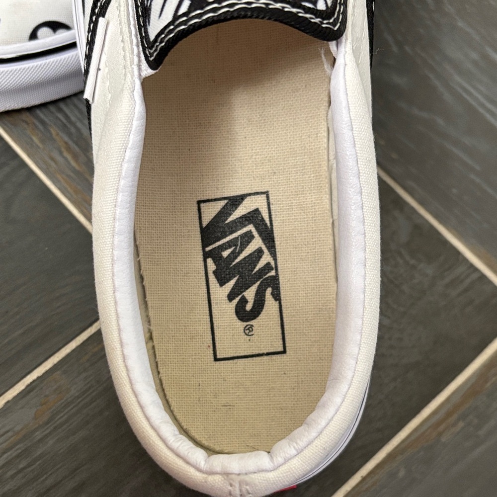 Vans Black and White Checkered Slip-On Sneakers - Picture 2 of 6